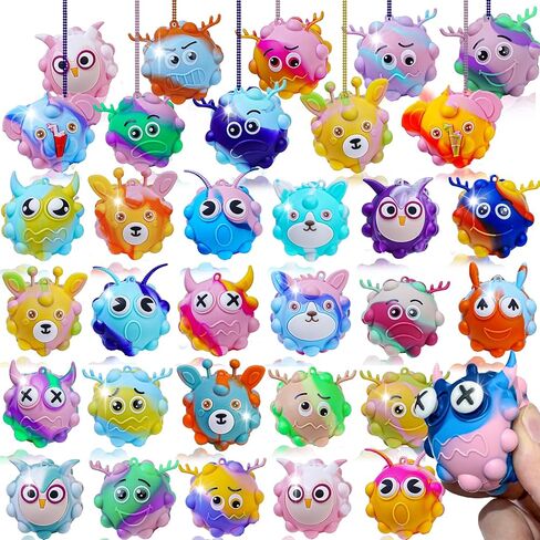 48 Pack Pop Fidget Toys Bulk 3D Journ Ball Toy ، تفضل الحفلات لعيد الميلاد ، ألعاب الضغط الحسية بالضغط ، وتخفيف الإجهاد ، وسلة عيد الفصح ، وجوائز الفصول الدراسية لتخزين المواد الصغار للبالغين in Saudi Arabia