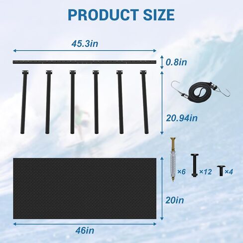 رف لوح التزلج العمودي للجدار ، جدار التزلج على الجدار مع سلك بنجي وحصيرة مطاطية ، 4/6 أذرع معدنية مرآب للتصفح جدار للركوب الأمواج ، لوحة مجداف SUP ، لوح التزلج على الجليد in Kuwait