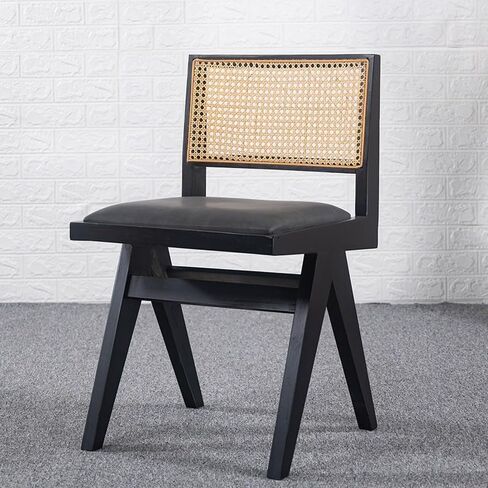 Office Chair Scandinavian Rattan Dining Chair Household Retro B&B Leisure Chair Wabi-sabi Wind Backrest Chair Home Office Desk Chairs in Saudi Arabia