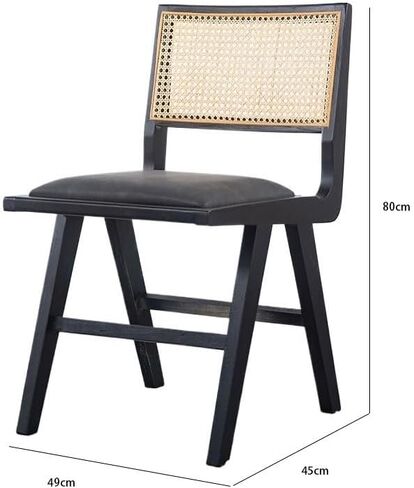 Office Chair Scandinavian Rattan Dining Chair Household Retro B&B Leisure Chair Wabi-sabi Wind Backrest Chair Home Office Desk Chairs in Saudi Arabia