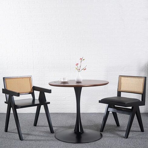 Office Chair Scandinavian Rattan Dining Chair Household Retro B&B Leisure Chair Wabi-sabi Wind Backrest Chair Home Office Desk Chairs in Saudi Arabia