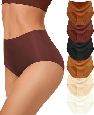 Womens Underwear Seamless Full Coverage High Waisted Panties No Show Briefs Pack of 6 in Saudi Arabia