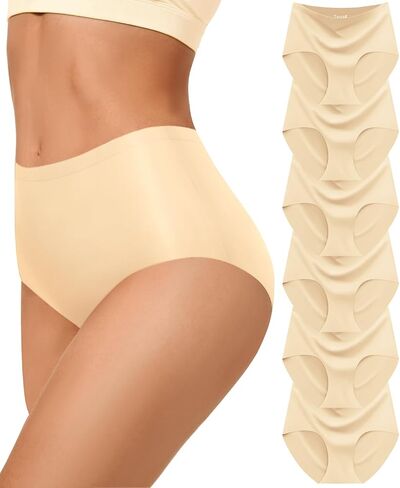 Womens Underwear Seamless Full Coverage High Waisted Panties No Show Briefs Pack of 6 in Saudi Arabia