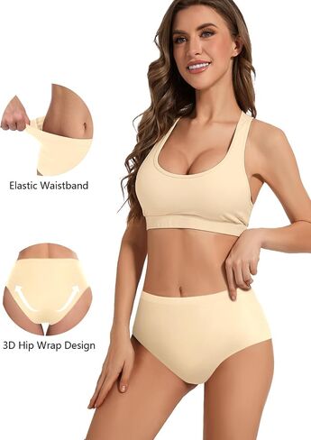 Womens Underwear Seamless Full Coverage High Waisted Panties No Show Briefs Pack of 6 in Saudi Arabia