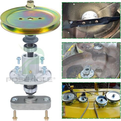 Pre-Greased GY20785 Spindle Assembly with GX20367 Spindle Pulley Replace GY20050 UC23728 for John Deere L100 L105 L107 L108 L110 L111 L118 108-14.5 108-17HS 1642HS L17.542 L1742 Lawn Tractors in Kuwait
