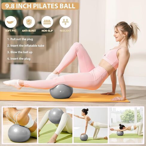 HASHMUST Pilates Ring Kit 12 PCS for Women, Home Workout Equipment with Magic Circle, Mini Exercise Ball, Resistance Bands, Massage Lacrosse, Yoga Strap, Full-Body Fitness Set for Toning & Gift in Saudi Arabia