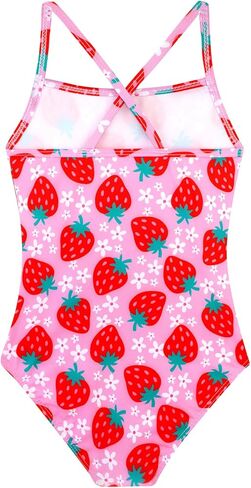 Belovance Girls Swimsuits One Piece Bathing Suit Crossback Straps Cute Toddler Kids Pool Beach Swimwear Quick Dry 4-12 Years in Kuwait