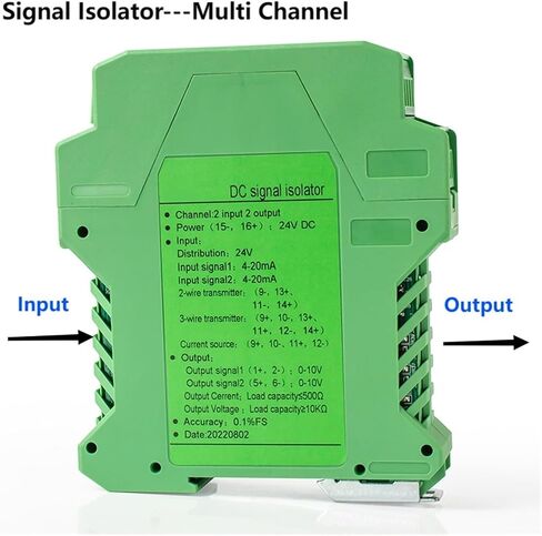 0-5V Analog DC Signal Isolation 4-20mA 0-10V 0-20mA 1-5V DC24V AC220V Signal Splitter 1 in 2 Out(1 Input 4 Output,Input 4-20MA_DC24V Power Supply_1-5V) in Kuwait