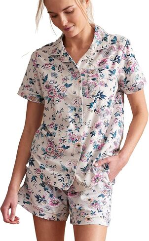 Vera Bradley Women's Cotton Pajama Short Sleeve Button-Up Shirt, Flamingo Garden in Saudi Arabia