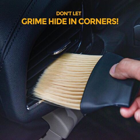 Car Interior Detailing Brush - Soft Bristle Car Interior Cleaning Brush with Handle, Auto Detailing Brushes Dusting Car Accessories for Dashboard, AC Vents, Leather, Keyboard, Scratch-Free in Saudi Arabia