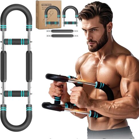 Saker Twister Arm Trainer, 40-100lb Adjustable Chest Workout Equipment Power Twist Arm Trainer, Forearm Strengthener, Portable Spring Resistance for Home Fitness in Saudi Arabia