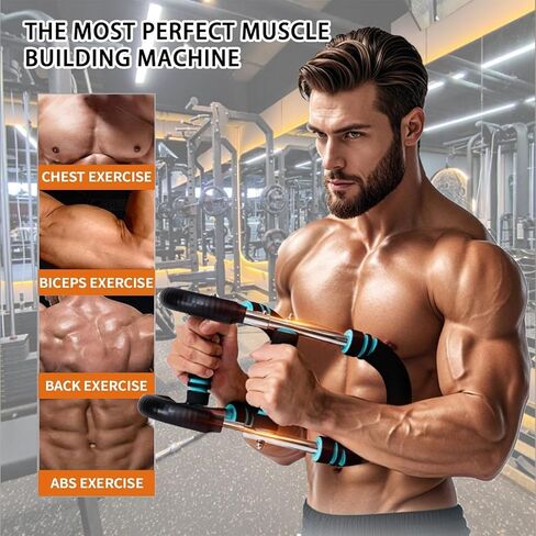 Saker Twister Arm Trainer, 40-100lb Adjustable Chest Workout Equipment Power Twist Arm Trainer, Forearm Strengthener, Portable Spring Resistance for Home Fitness in Saudi Arabia