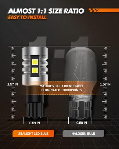 SEALIGHT 7443 LED Bulb White, Super Bright 7441 7444 T20 992 W21W LED Bulb for Backup Reverse Tail Brake Parking Lights, Pack of 2 in Saudi Arabia