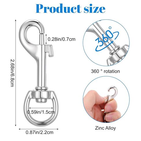 50 Pcs Swivel Snap Hooks for Dog Leash, Heavy Duty 2.68 Inch Flag Clasp Single Ended Swivel Clip, Multipurpose Bolt Snap for Keychain Camera Trap Linking Pet Leash (Classic Style) in Kuwait