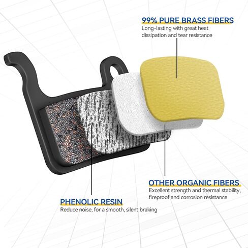 AGPTEK Bike Brake Pads, High-Performance Bicycle Brake Pad, 4 Pairs Semi-Metallic Bike Pad for Mountain Bike Disc Brakes, Compatible with Shimano Deore XT SLX Hone Alfine Saint in Saudi Arabia