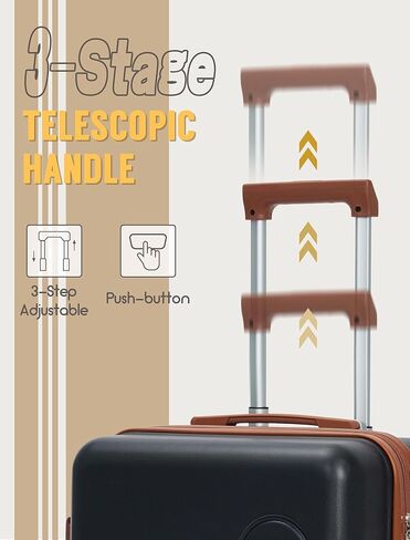 Carry On Luggage 22x14x9 Airline Approved, 20-inch Hard Shell Suitcases with Wheels, ABS Lightweight Carry on Suitcase with TSA Lock in Kuwait