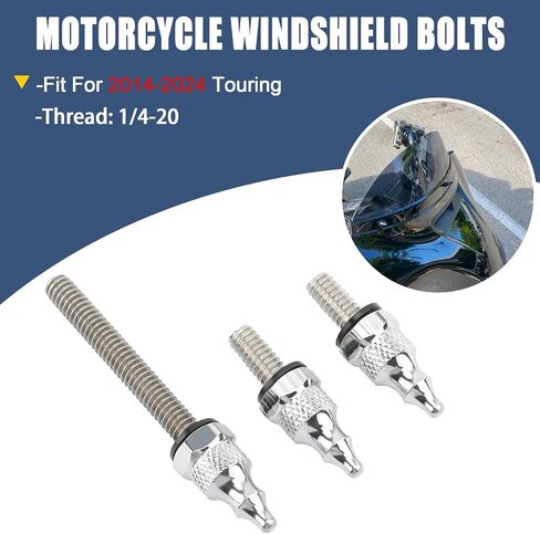 Motorcycle Windshield Bolts Windscreen Screws Bolts Fairing Spike Bolts Kit Fit for Harley 2014-2024 Touring Street Glide Electra Glide Tour Glide Tri Glide Ultra Glide (Black) in Saudi Arabia