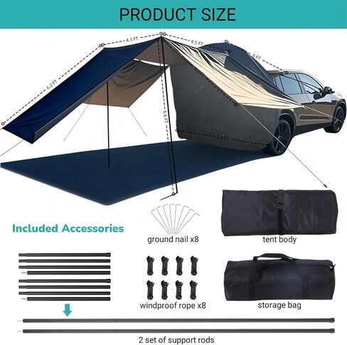 Car Camping Tailgate Mesh Screen for SUV, Mini Van, Great for Ventilation and Mosquito Prevention Car Camping Accessories in Saudi Arabia