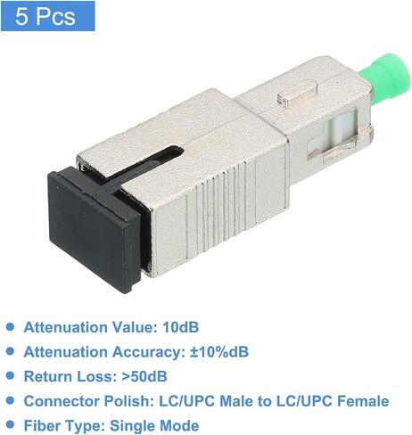 MECCANIXITY 3dB SC Fiber Attenuator, SC/APC SM Single Mode Fixed Fiber Optic Attenuator Male to Female for Fiber Optic Transmission Pack of 5 in Saudi Arabia
