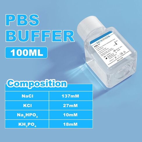الفوسفات المخزنة محلول ملحي 1x ، 100 مل مختبر PBS Buffer 0.1um ترشيح ، 7.4ph ، تعقيم ، 1x التركيز ، 100 مل/زجاجة in Saudi Arabia
