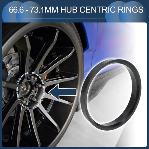 Hub Centric Rings,66.5mm ID 73.1mm OD Car Wheel Hubrings ABS Plastic Black,4pcs in Saudi Arabia