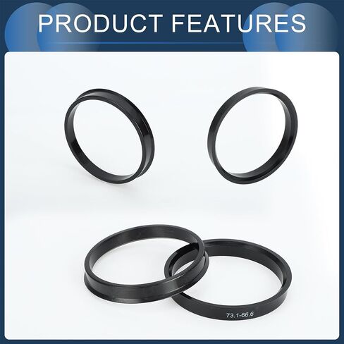 Hub Centric Rings,66.5mm ID 73.1mm OD Car Wheel Hubrings ABS Plastic Black,4pcs in Saudi Arabia