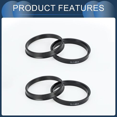 Hub Centric Rings,66.5mm ID 73.1mm OD Car Wheel Hubrings ABS Plastic Black,4pcs in Saudi Arabia