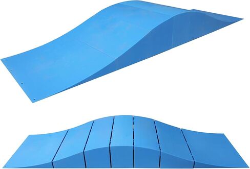 الأطفال BMX BIKE RAMP للأعمار 6-12 | منحدر لوح التزلج على طراز الموجة المعياري مع البلاستيك ABS | متين وآمن للدراجات البخارية ، وممارسة لوح التزلج | (أزرق ، 70.87 ″ x 9.69 ″ x7.87 ″) in Kuwait