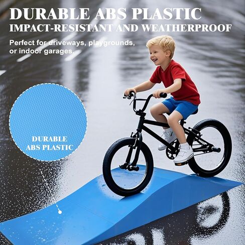 الأطفال BMX BIKE RAMP للأعمار 6-12 | منحدر لوح التزلج على طراز الموجة المعياري مع البلاستيك ABS | متين وآمن للدراجات البخارية ، وممارسة لوح التزلج | (أزرق ، 70.87 ″ x 9.69 ″ x7.87 ″) in Kuwait