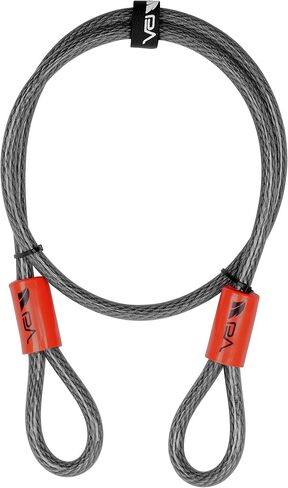 BV Heavy-Duty 4FT Security Cable Lock with Loops - 10mm (3/8 Inch) Cut-Resistant Braided Steel Cable - Versatile & Weatherproof - Security Chain for Padlock, Chain Lock, Wire Lock in Saudi Arabia