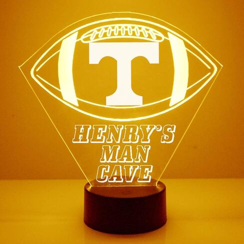 Custom Tennessee Volunteers Football LED Sign Night Light Lamp with Remote, Light Up Display with Personalized Name or Image, Customized, Made in The USA, Clear Acrylic Home Decor, 16 Colors, 4 Modes in Saudi Arabia