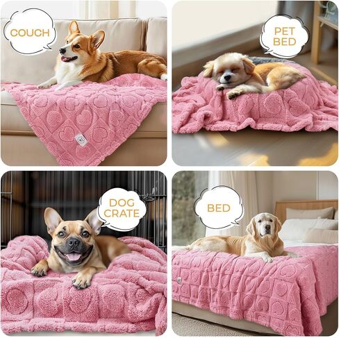 Luciphia Small Dog Blanket Washable Pet Bed Cover Soft Fluffy Puppy Blanket with Premium Fleece 300GSM Cozy Calming Cat Blankets for Indoor Cats Pink 30x20 inch in Saudi Arabia