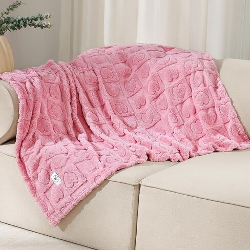 Luciphia Small Dog Blanket Washable Pet Bed Cover Soft Fluffy Puppy Blanket with Premium Fleece 300GSM Cozy Calming Cat Blankets for Indoor Cats Pink 30x20 inch in Saudi Arabia