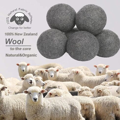 كرات تجفيف الصوف من Budieggs، عبوة من 6 قطع عضوية مقاس XL، منعم أقمشة نيوزيلندي خالٍ من المواد الكيميائية بنسبة 100% لأكثر من 1000 حمولة، آمنة للأطفال ولا تسبب الحساسية، تقلل التجاعيد وتقصر وقت التجفيف بشكل طبيعي in Kuwait