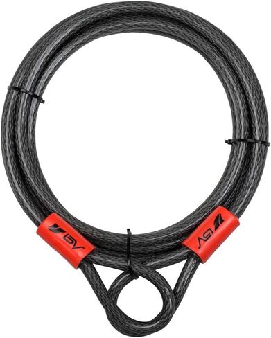 BV Heavy-Duty 4FT Security Cable Lock with Loops - 10mm (3/8 Inch) Cut-Resistant Braided Steel Cable - Versatile & Weatherproof - Security Chain for Padlock, Chain Lock, Wire Lock in Saudi Arabia