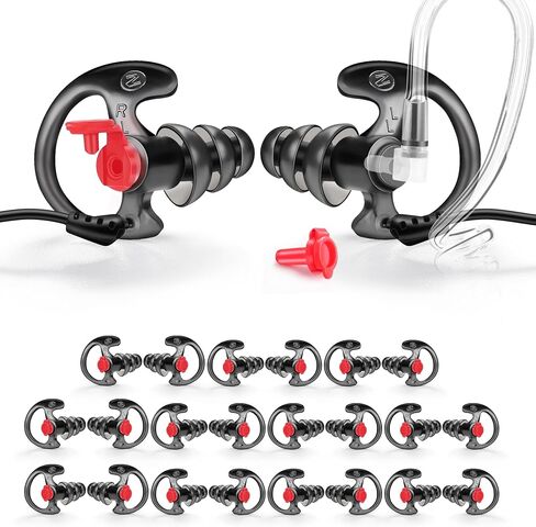Zeadio Triple Flanged Earpiece, Comfortable Silicone Earmould Earbud Earplug - Black, Medium, Pair of 4 in Saudi Arabia