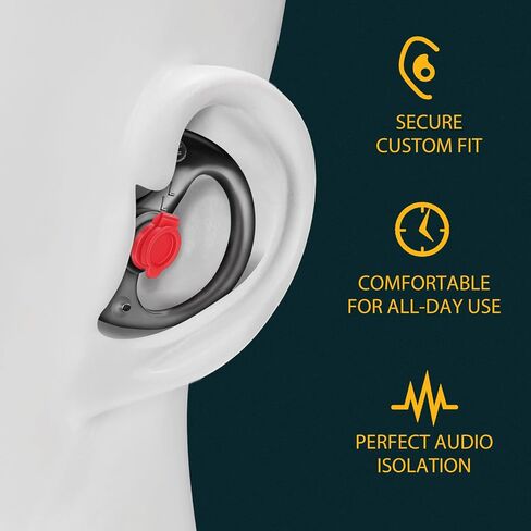 Zeadio Triple Flanged Earpiece, Comfortable Silicone Earmould Earbud Earplug - Black, Medium, Pair of 4 in Saudi Arabia