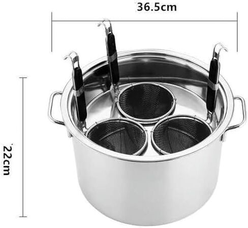 Pasta Pots Commercial Stainless Steel Set,3 Holes Insert Set with Divider and Colander Strainer,for Household Kitchen Restaurant Cooking in Saudi Arabia