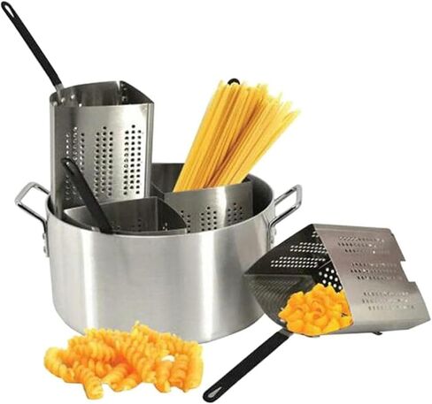 Pasta Pots Pasta Cooker Insert Set, 20 Quart Aluminum Pasta And Vegetable Cooker Dumpling Maker With 4 Stainless Steel Insert Filter Baskets, Commercial Grade in Saudi Arabia