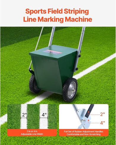 Happybuy Dry Line Marker, 2-Wheel, 2 or 4 in Lines, Adjustable Chalker, with Rubber Handle, 25 lbs Capacity, for Baseball & Softball Infield, Green in Saudi Arabia