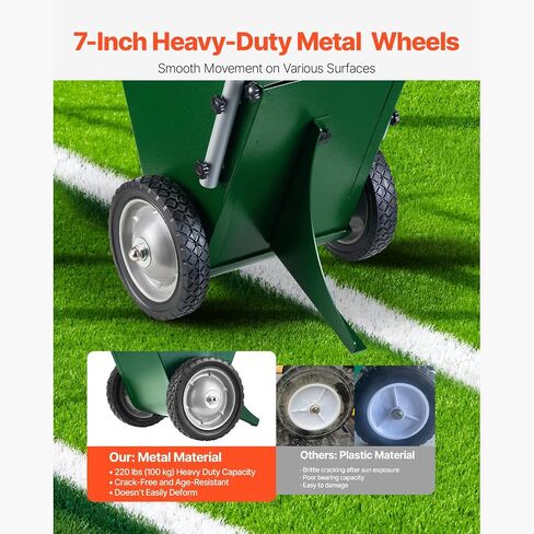 Happybuy Dry Line Marker, 2-Wheel, 2 or 4 in Lines, Adjustable Chalker, with Rubber Handle, 25 lbs Capacity, for Baseball & Softball Infield, Green in Saudi Arabia