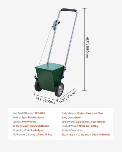 Happybuy Dry Line Marker, 2-Wheel, 2 or 4 in Lines, Adjustable Chalker, with Rubber Handle, 25 lbs Capacity, for Baseball & Softball Infield, Green in Saudi Arabia