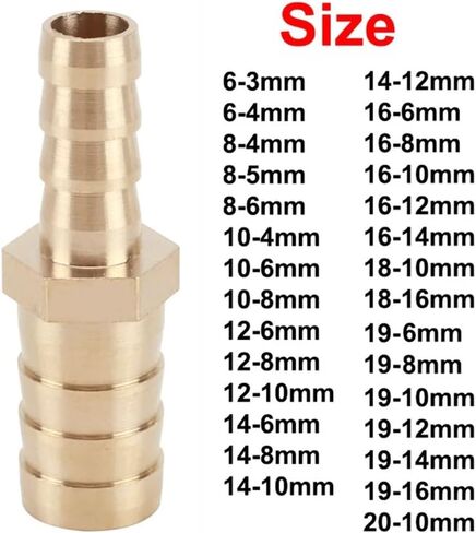 موصل الأنابيب ، 1pcs مخفضات الموصل المستقيم باغودا خرطوم مفصل Barb ، لموصلات خرطوم الحديقة المنزلية (10 مم 8 ملم) in Kuwait