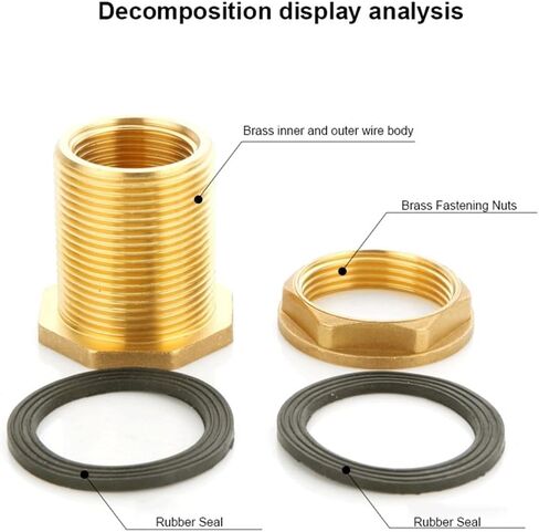 Pipe connector, Bulkhead Fitting Connector, For Garden Fittings Spigot Drain Part Tubs Copper(OD 32mm) in Saudi Arabia