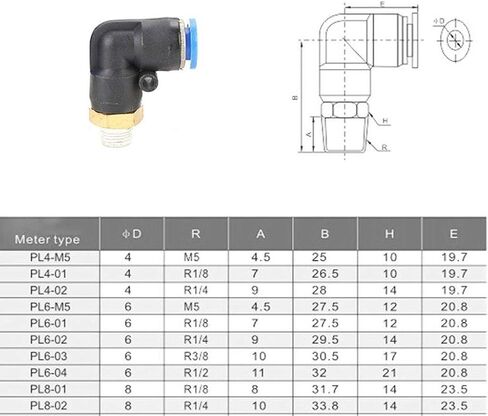موصل الأنابيب ، موصلات خرطوم المرفقات ذات الأنابيب ، خراطيم أنبوب موصل المرفق أنبوب الخيط الذكري في التركيب (PL12 04) in Kuwait