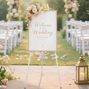 GRENTY Gold Easel Stand for Wedding Sign,Stable&Tough Metal Display Stand for Painting,Baby Showers, Birthday Parties, Coffee Shops, and Meetings in Kuwait