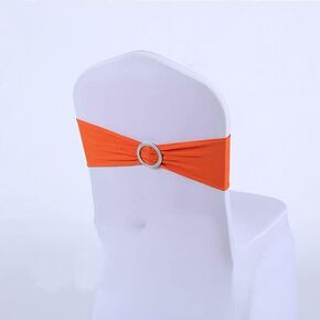 زهور الكرسي ، 50pcs نطاقات كرسي Spandex مرنة مع أشباط solider امتداد القوس sashes (أبيض) in Kuwait