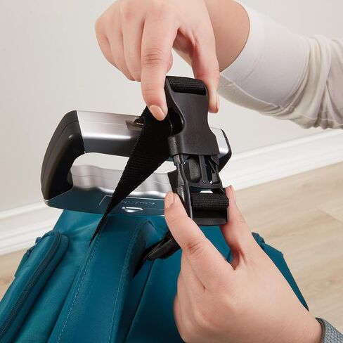 Eat Smart SmartGrip Portable Instant Read Digital Handheld Luggage Scale, Compact, Easy to Read, Lightweight, Durable, High 110 lb Capacity, Battery Included, Silver in Saudi Arabia