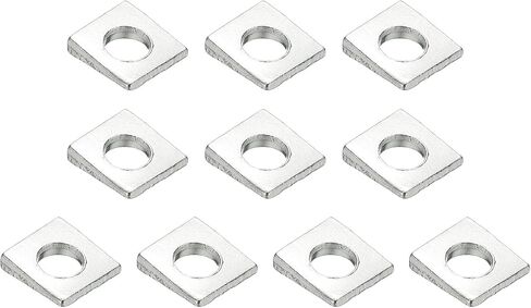 PATIKIL 10pcs Beveled Square Washers, M8x18mm Square Beveled Washers Bearing Strut Plate Flat Pad Spacer Carbon Steel for 8mm Bolts Wedge Shim Leveling Fastener Nut Bolt Gasket, Silver in Saudi Arabia
