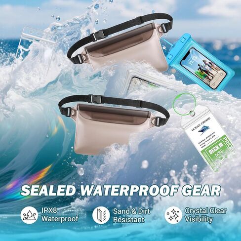 Cruise Ship Essentials 2025 - Complete Cruise Must-Haves Kit with Waterproof Fanny Packs(His & Hers), Adjustable Lanyards, Magnetic Hooks, Luggage Tags, Waterproof Phone Cases & Towel Bands in Saudi Arabia
